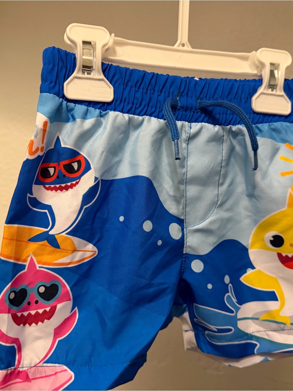 Boys Blue Shark Surf Print Swim Shorts